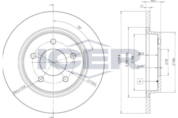 Stabdžių diskas ICER 78BD3276-2