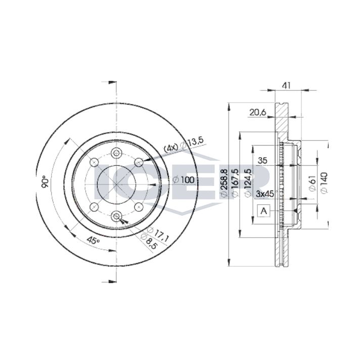 Stabdžių diskas ICER 78BD3550-2