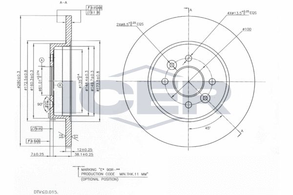 Stabdžių diskas ICER 78BD3574-2