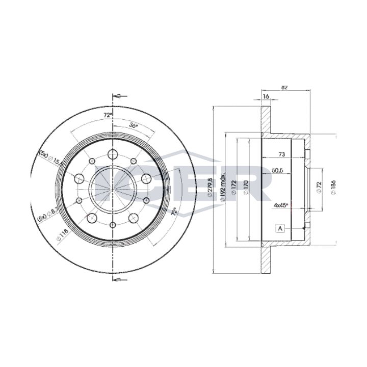 Stabdžių diskas ICER 78BD3806-1