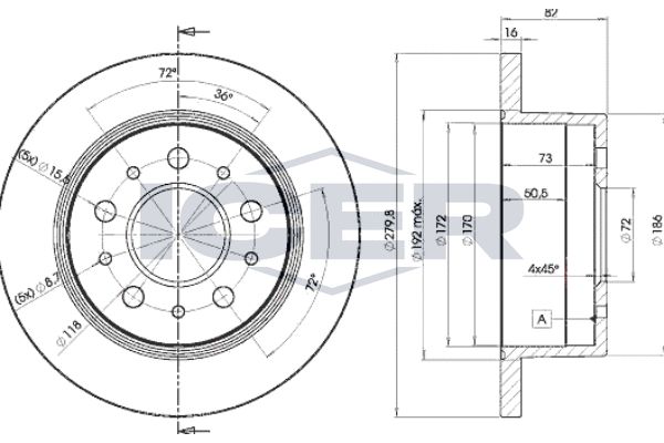 Stabdžių diskas ICER 78BD3806-1