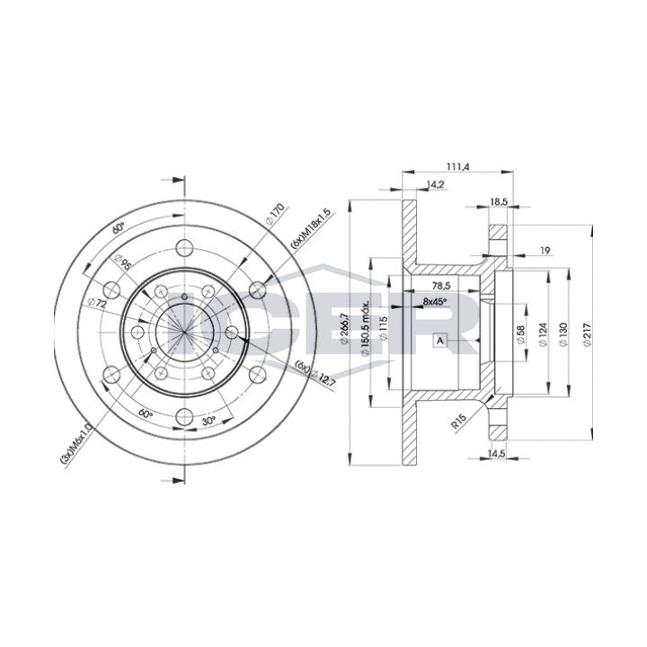 Stabdžių diskas ICER 78BD3907-1