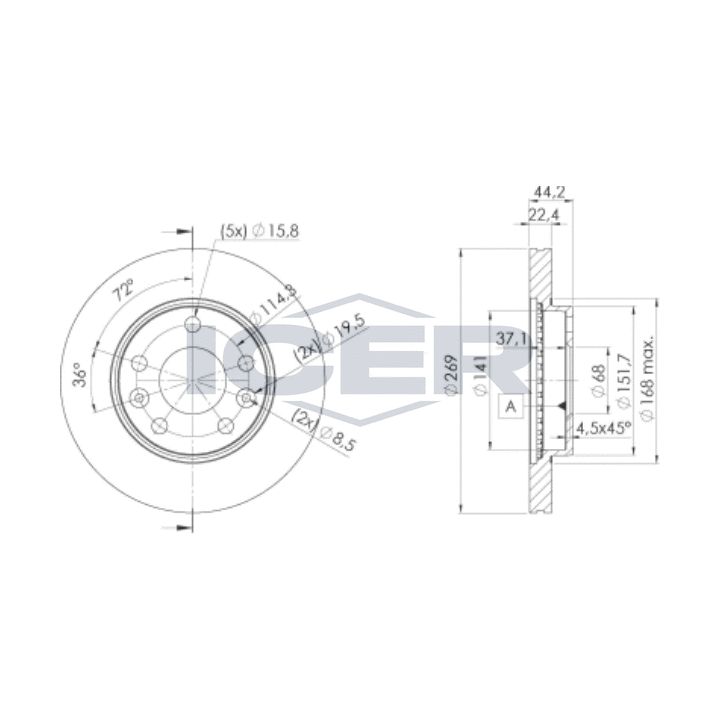 Stabdžių diskas ICER 78BD4009-2