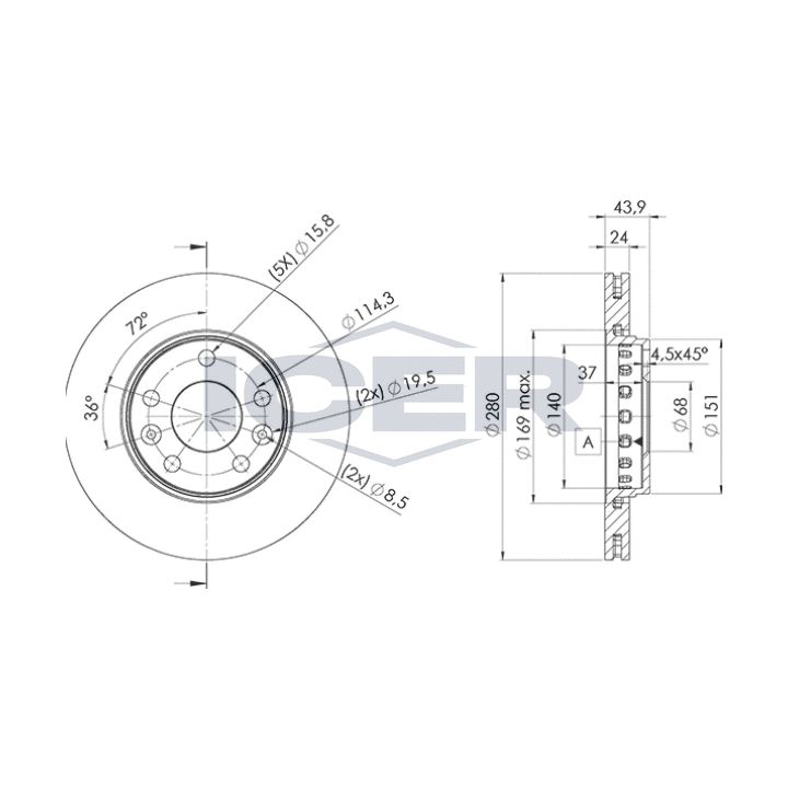 Stabdžių diskas ICER 78BD4022-2