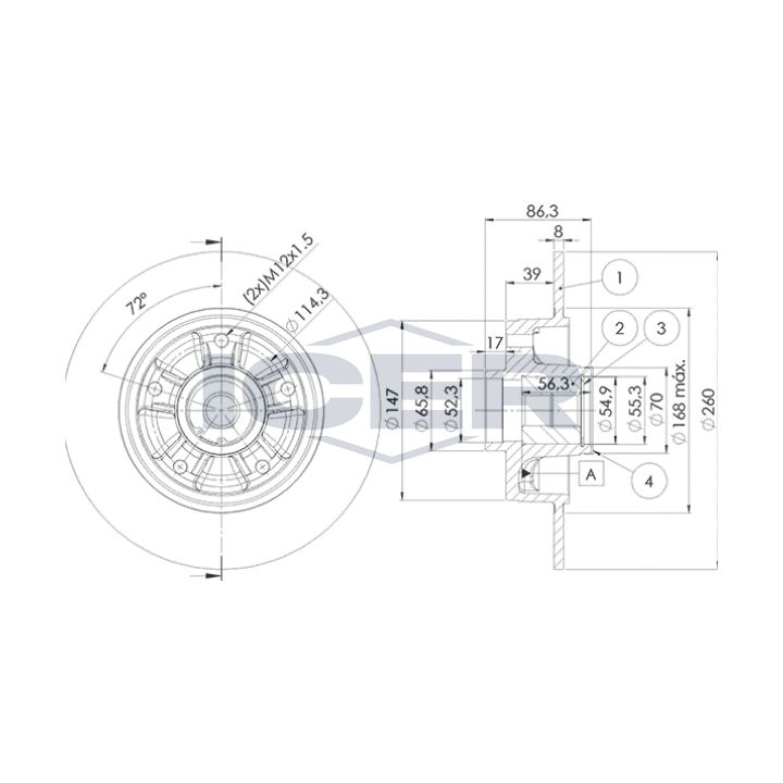 Stabdžių diskas ICER 78BD4023-1