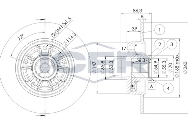 Stabdžių diskas ICER 78BD4023-1