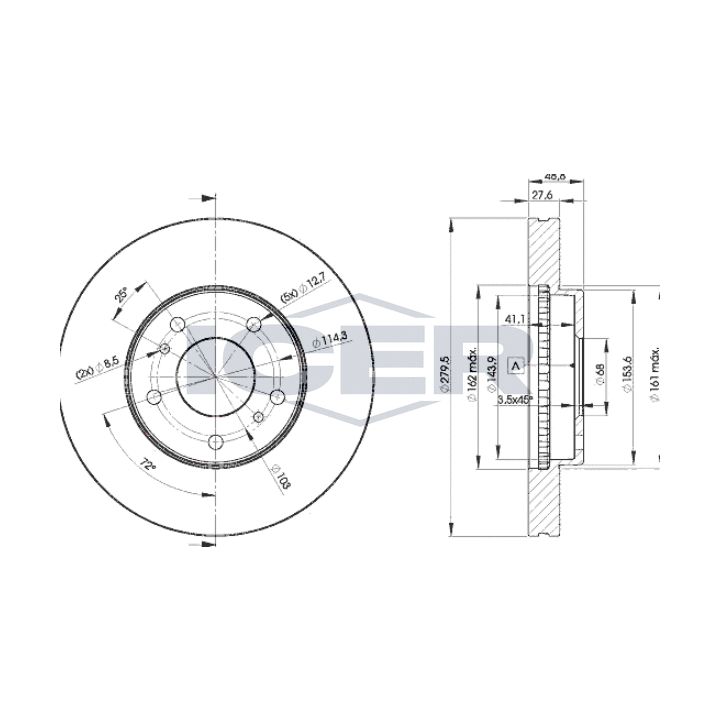 Stabdžių diskas ICER 78BD4103-2