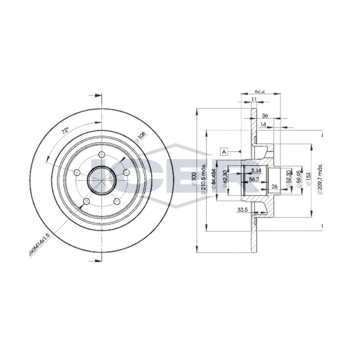 Stabdžių diskas ICER 78BD4108-1