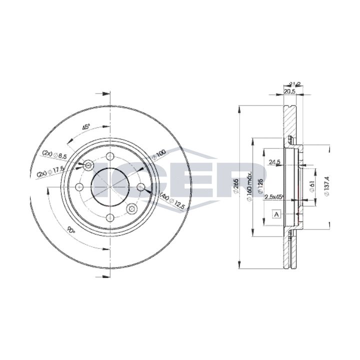 Stabdžių diskas ICER 78BD4193-2