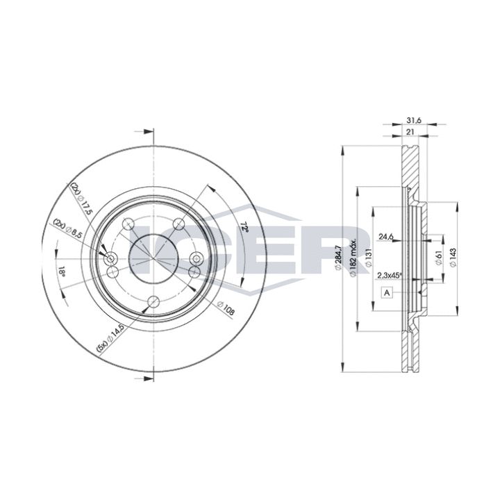 Stabdžių diskas ICER 78BD4194-2