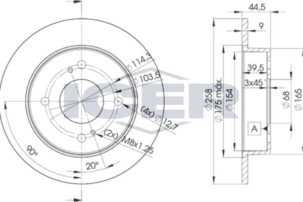 Stabdžių diskas ICER 78BD4201-2