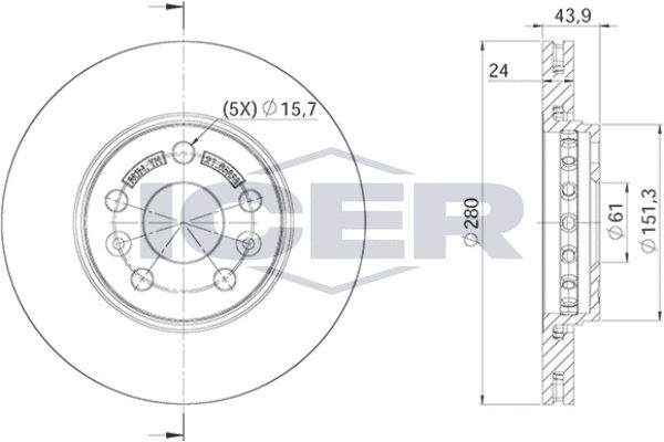 Stabdžių diskas ICER 78BD4294-2