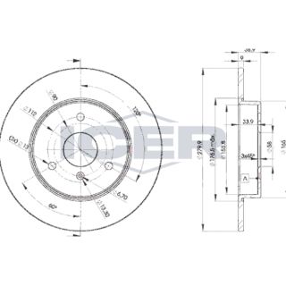 Stabdžių diskas ICER 78BD4341-2