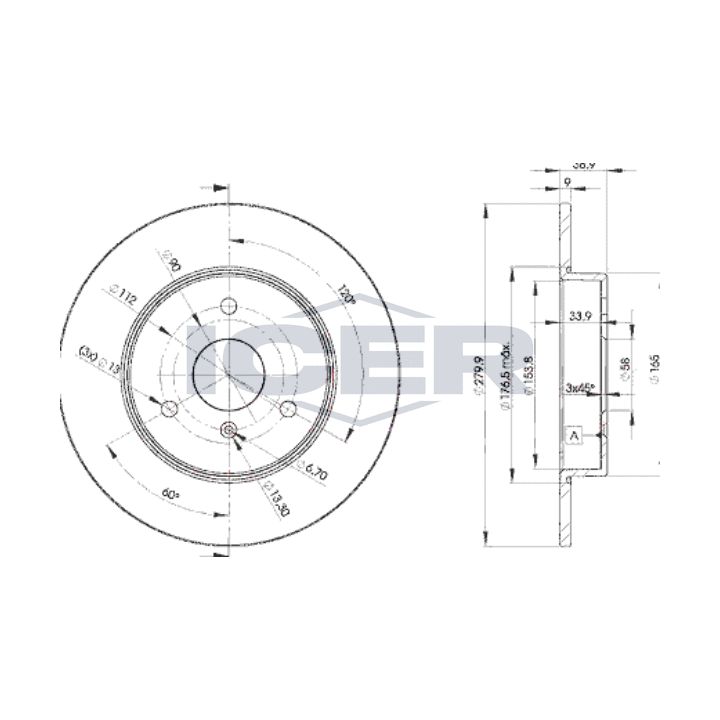 Stabdžių diskas ICER 78BD4341-2