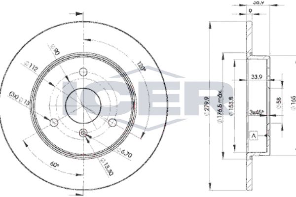 Stabdžių diskas ICER 78BD4341-2