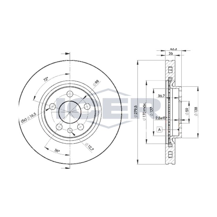Stabdžių diskas ICER 78BD4620-2