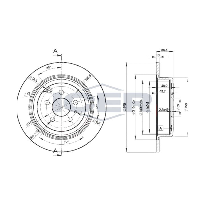 Stabdžių diskas ICER 78BD4621-2