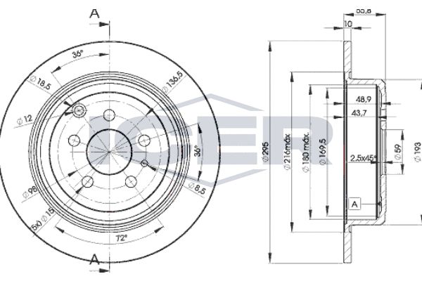 Stabdžių diskas ICER 78BD4621-2