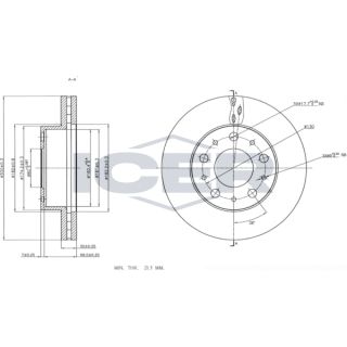 Stabdžių diskas ICER 78BD4622-1