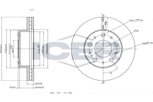 Stabdžių diskas ICER 78BD4622-1