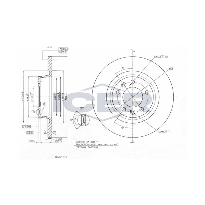 Stabdžių diskas ICER 78BD4623-2