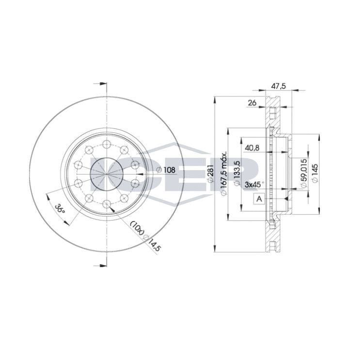 Stabdžių diskas ICER 78BD4639-2