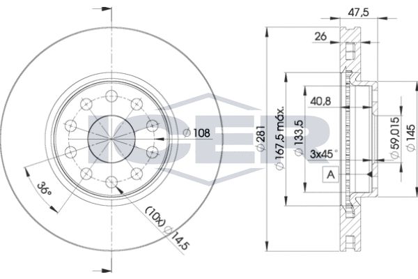Stabdžių diskas ICER 78BD4639-2