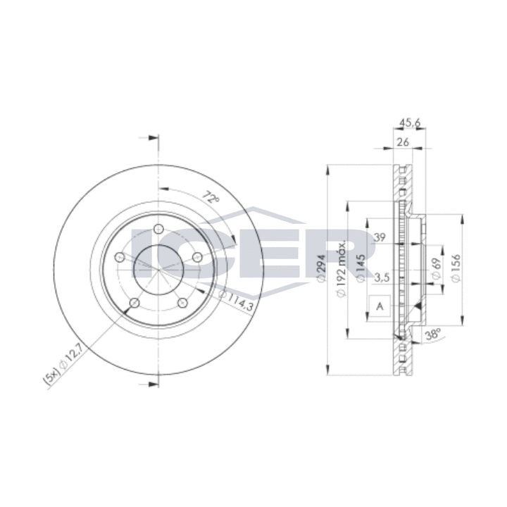 Stabdžių diskas ICER 78BD4644-2