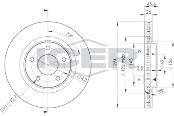 Stabdžių diskas ICER 78BD4644-2
