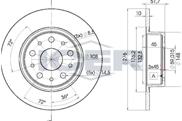 Stabdžių diskas ICER 78BD4646-2