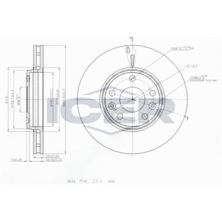 Stabdžių diskas ICER 78BD4668-2
