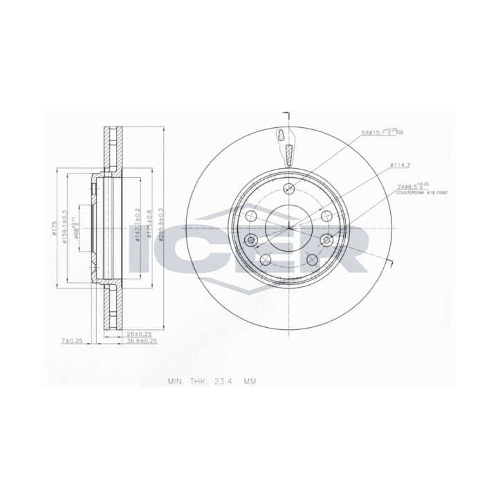 Stabdžių diskas ICER 78BD4668-2