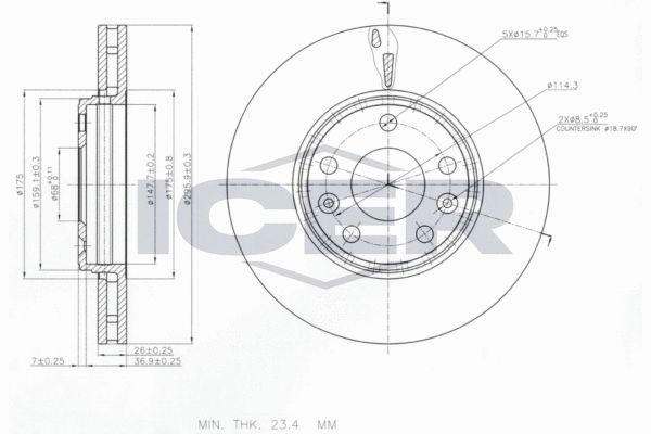 Stabdžių diskas ICER 78BD4668-2