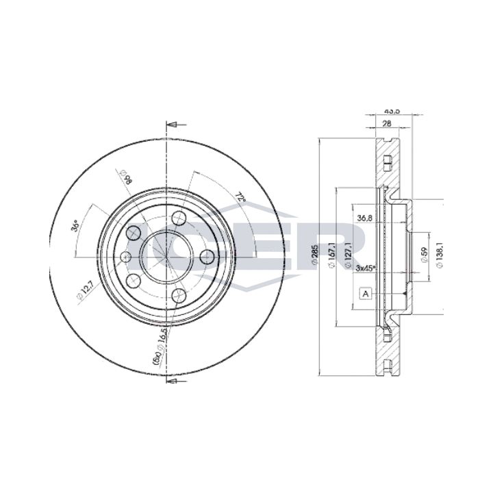 Stabdžių diskas ICER 78BD4678-2