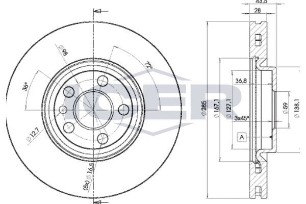 Stabdžių diskas ICER 78BD4678-2