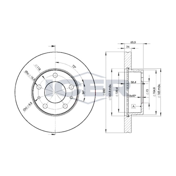 Stabdžių diskas ICER 78BD4681-2