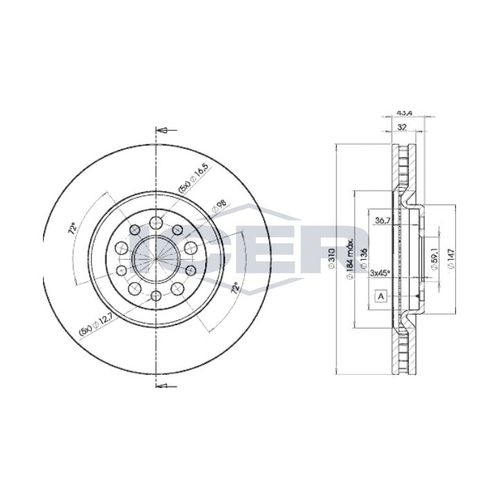 Stabdžių diskas ICER 78BD4684-2