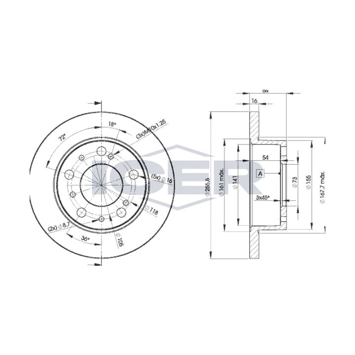 Stabdžių diskas ICER 78BD4693-2