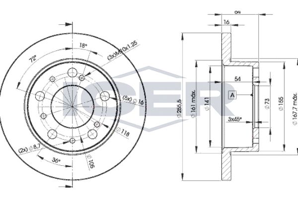 Stabdžių diskas ICER 78BD4693-2
