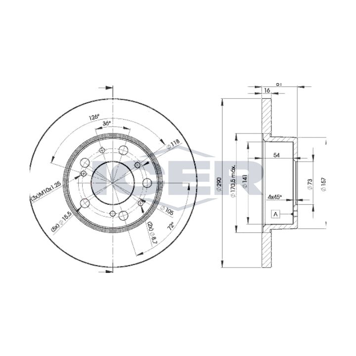 Stabdžių diskas ICER 78BD4695-2
