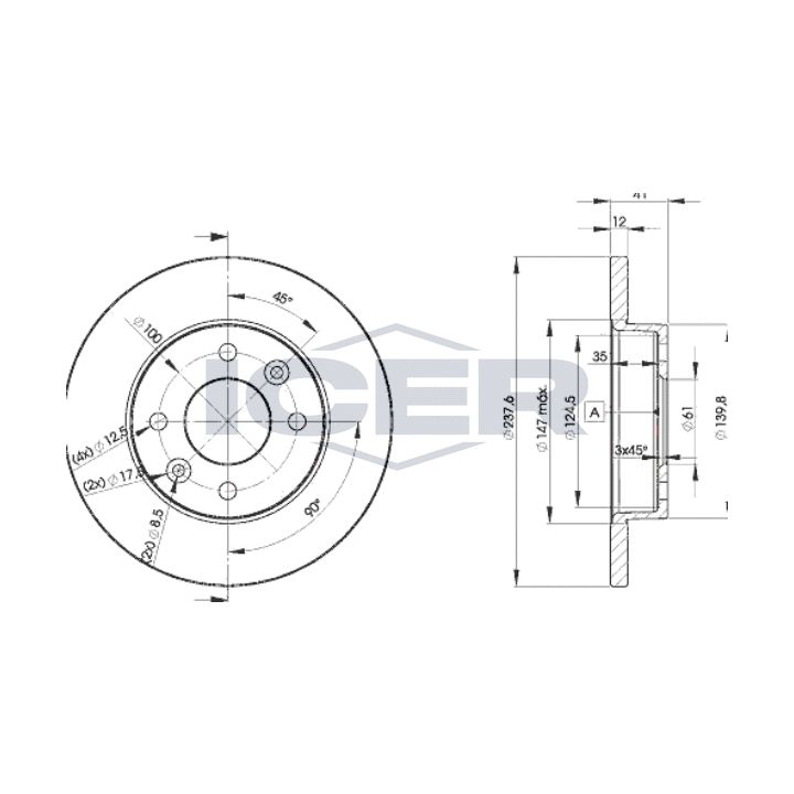 Stabdžių diskas ICER 78BD4705-2
