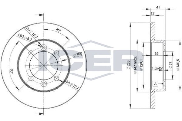 Stabdžių diskas ICER 78BD4706-2