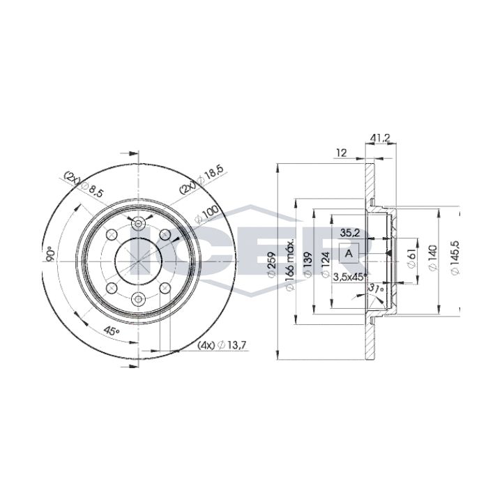 Stabdžių diskas ICER 78BD4707-2