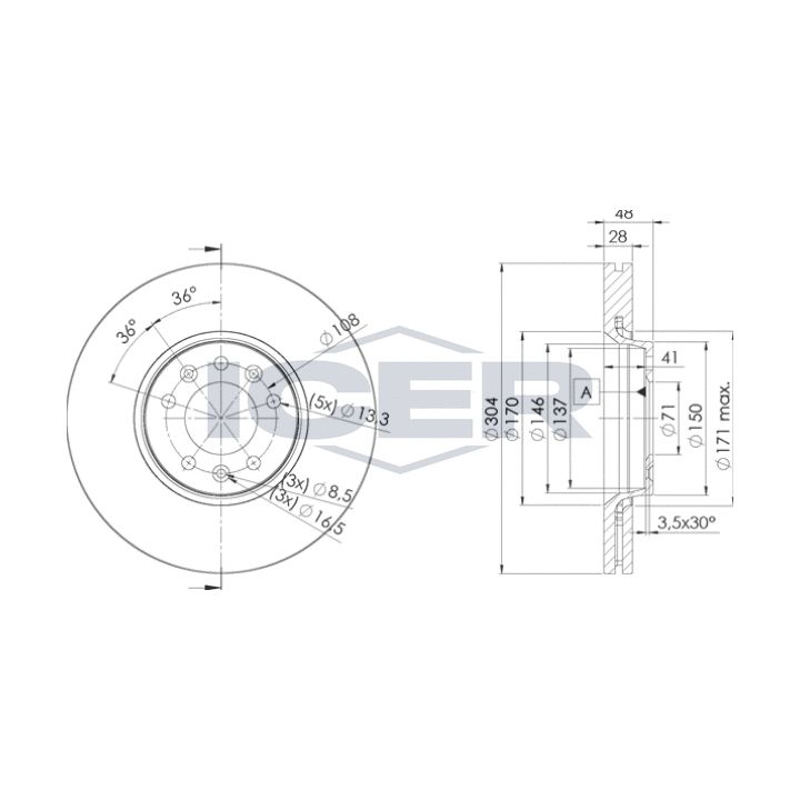 Stabdžių diskas ICER 78BD4755-2