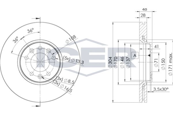 Stabdžių diskas ICER 78BD4755-2