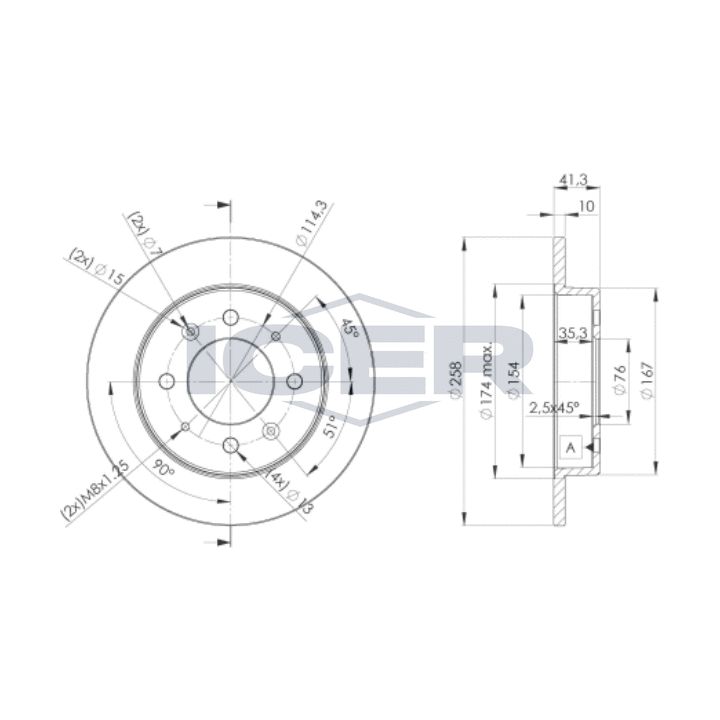 Stabdžių diskas ICER 78BD5020-2