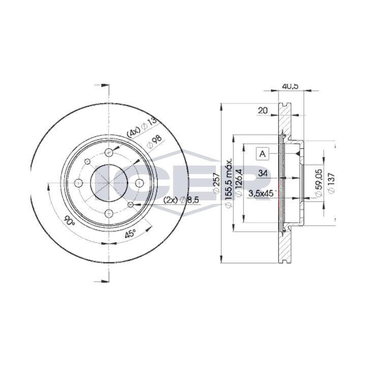 Stabdžių diskas ICER 78BD5056-2