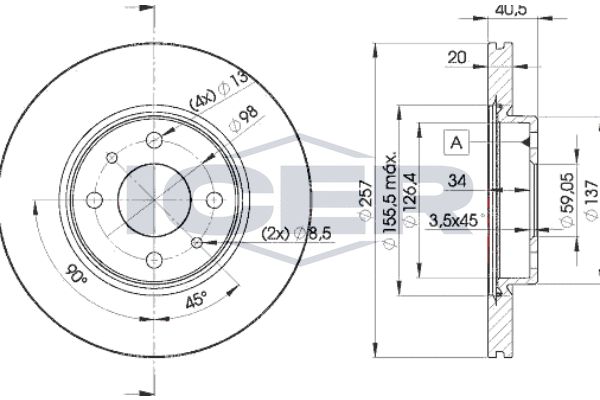 Stabdžių diskas ICER 78BD5056-2