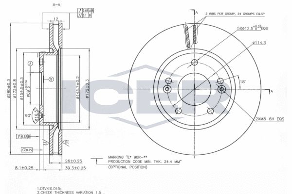 Stabdžių diskas ICER 78BD5158-2