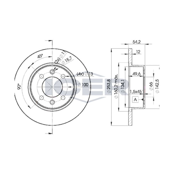 Stabdžių diskas ICER 78BD5166-2